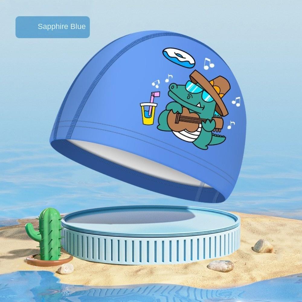 Swim Cap Silicone - หมวกว่ายน้ำเคลือบ PU ซิลิโคนทนทานกันน้ำ หมวกอาบน้ำลายการ์ตูน ฟรีไซส์ หมวกว่ายน้ำสำหรับทุกเพศ