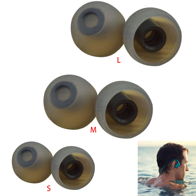 Swim Cap Silicone - 3คู่กันน้ำเคล็ดลับหูสำหรับ Sony SP900 WS413/WS414/WS623/WS625หูฟังกันน้ำ