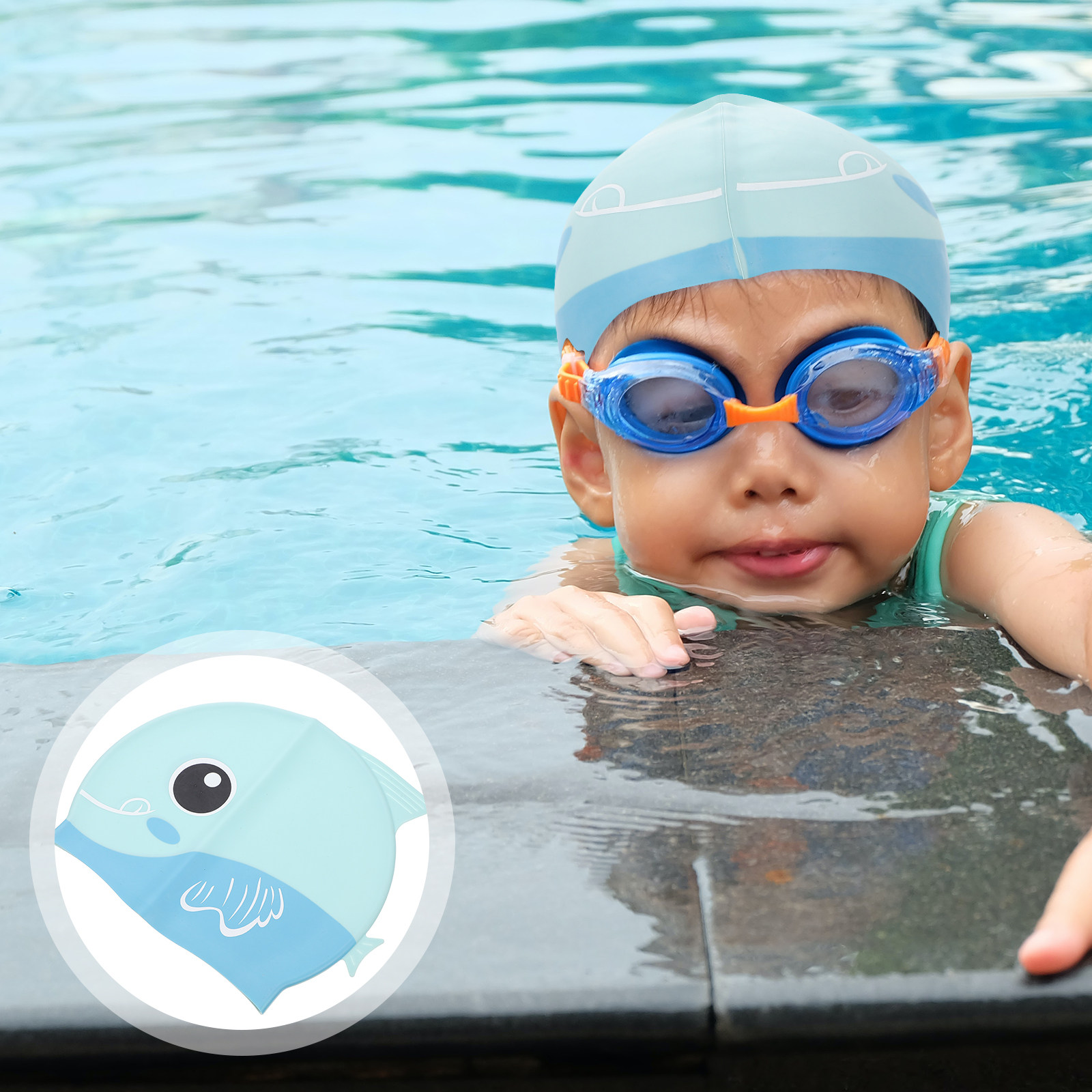 หมวกว่ายน้ำซิลิโคน หมวกเด็ก ลา - Swim Cap Silicone บทวิจารณ์และราคา